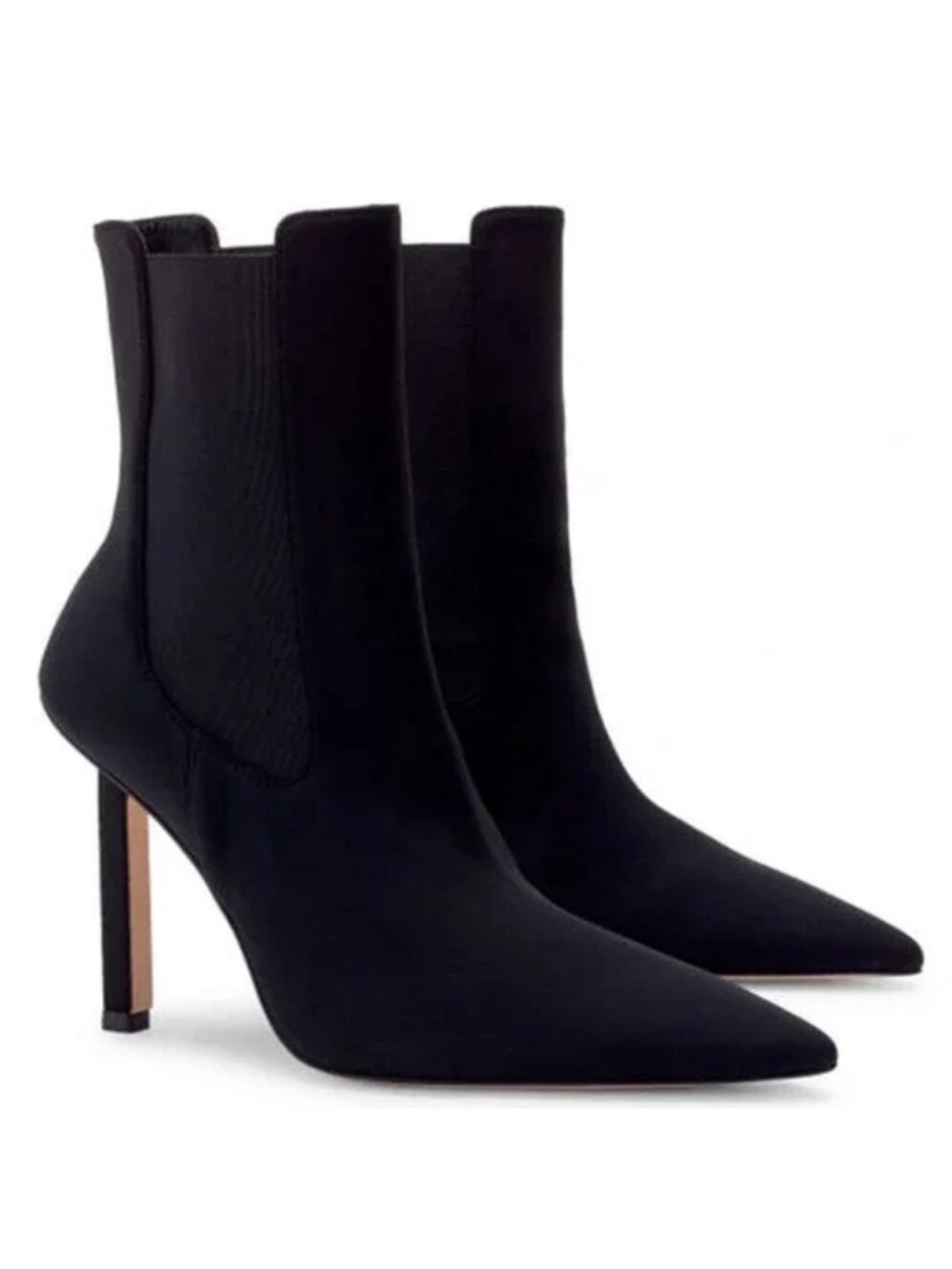 Good American High Kickstand Ankle Booties in Black Neoprene